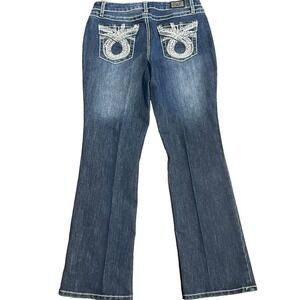 Earl Jeans Embroidered Rhinestones Studded Flare Jeans Sz 6P